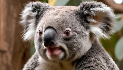 a koala with its nose twitching as it sniffs the a upscaled 3 - obrazy, fototapety, plakaty