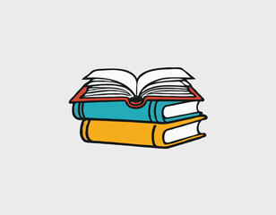 Books Doodle Icon. Hand Drawn Symbol Vector