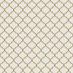 Arabesque Mosaic. Geometric Trellis Tile. Quatrefoil Arabian Ethnic Tesselation. Cool Persian Pattern. Traditional Seamless Moroccan Ornament . Vintage Geo Hijri.