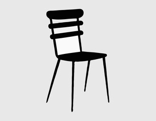 Vector image of a chair in black and white for use in teaching materials. or preschool and home training for parents and teachers. Let the children learn vocabulary

