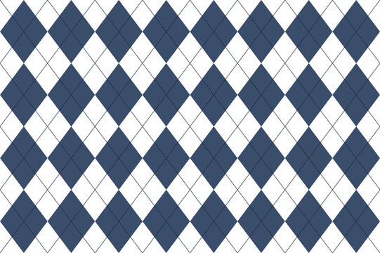 Argyle pattern. Navy Blue with thin  line. Seamless geometric background for fabric, textile, men's clothing, wrapping paper. Backdrop for Little Gentleman party invite card