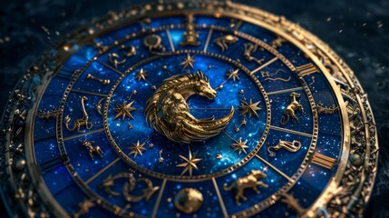 Obraz premium Twelve zodiacs concept. Horoscope Sagittarius zodiac sign. --ar 16:9 Job ID: 3f0900c6-ef30-49d4-b39e-aa95767624ed