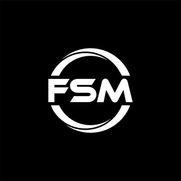 FSM letter logo design in illustration. Vector logo, calligraphy designs for logo, Poster, Invitation, etc.
