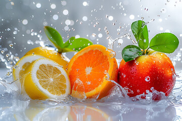 Fruit, green color, liquid, orange, leaf