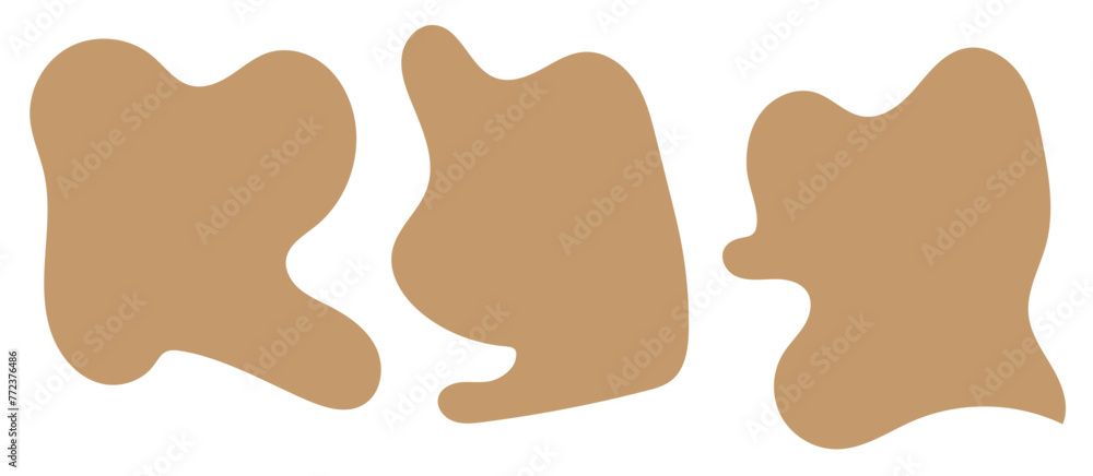 Poster blob shape organic set. random black cube drops simple shapes. collection forms for design and paint