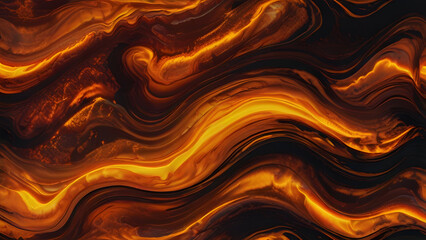 Glowing amber currents twist - obrazy, fototapety, plakaty
