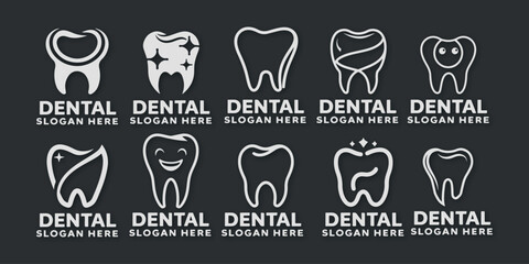 dental clinic tooth logo design vector illustration design