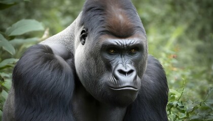 A Dominant Silverback Gorilla Keeping A Watchful E  3