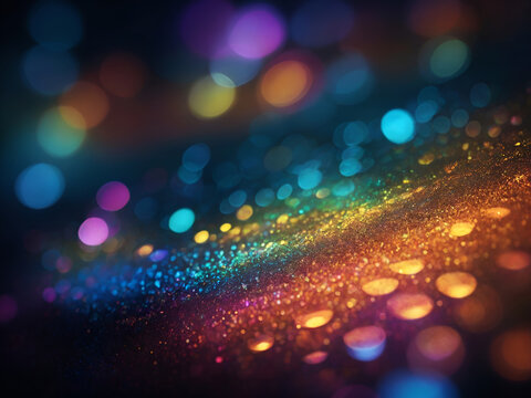 colorful iridescent lights shiny bokeh blur glow bright reflections abstract background