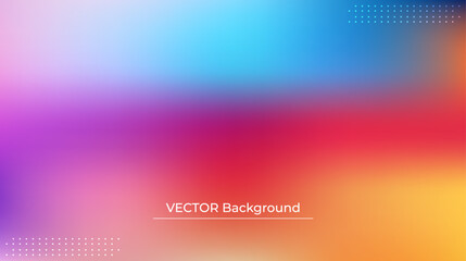 Abstract blurred gradient mesh background in bright rainbow colors. Colorful smooth banner template. Easy editable soft colored vector illustration in EPS10 without transparency.
