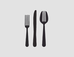 Fork, spoon and knife icon