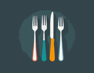 Fork, spoon and knife icon