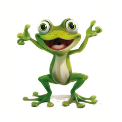 Obraz premium Cute Funny Cartoon Frog, Illustration for Children Book, Generative AI
