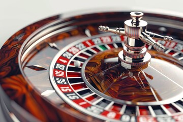 Beautiful casino background with roulette table and chips