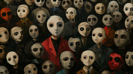 The odd one in the crowd , Ai generated image