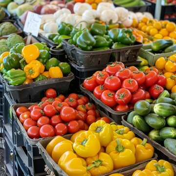 Farmers market end of day, unsold produce for those in need