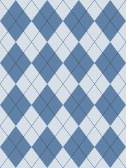 Argyle pattern. Blue with thin line. Seamless geometric background for fabric, textile, men's clothing, wrapping paper. Backdrop for Little Gentleman party invite card