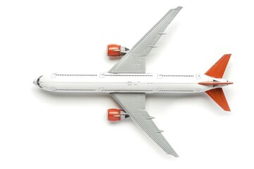 Airplane model isolated on white background. Travel concept - obrazy, fototapety, plakaty