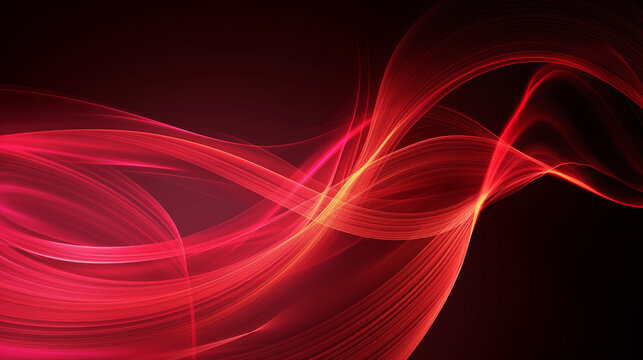 Abstract red glowing curved lines background. Website, wallpaper etc. background. Neon colored lines. Copy paste area for texture