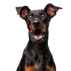 black dog  isolated on transparent background