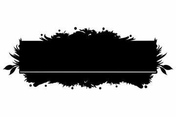 Fototapeta na wymiar Brush borders clipart black silhouette vector design.
