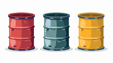 Vector illustration of oil and chemical barrel isol