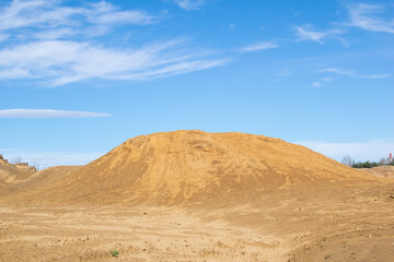 Fototapeta na wymiar dunes of yellow sand against the sky