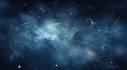 a dark blue night sky , universe with stars nebula background