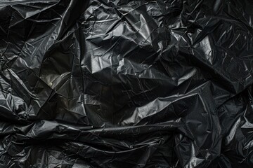 Black plastic bag texture. Abstract background for design with copy space