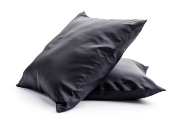 Black small two pillows isolated on white background