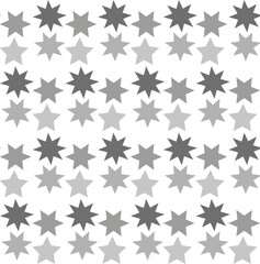Seamless monochrome pattern in the form of gray stars on a white background