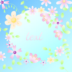 Greeting card with flowers with space for your text. Vector design.