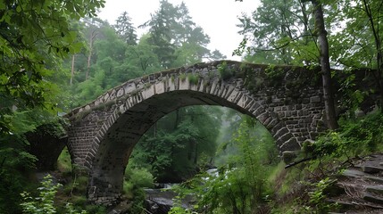 Fototapeta premium Arch Bridge Rakotzbrucke Or Devils Bridge In Kromlau