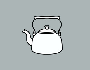 Black And White Tea Kettle Icon