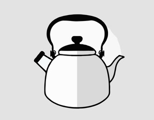 Black And White Tea Kettle Icon