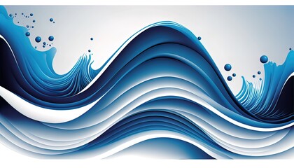 Blue wave line brush Background liquid illustration, generate AI