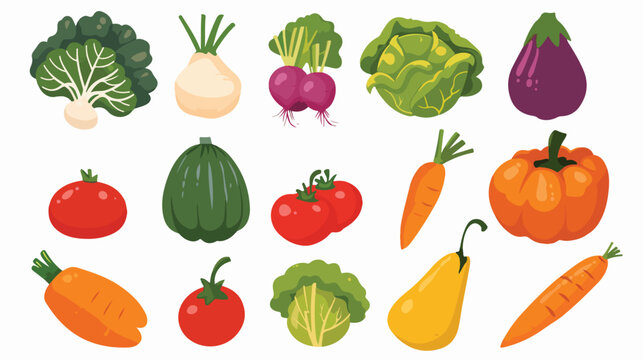 Vegetable icon image flat cartoon vactor illustration