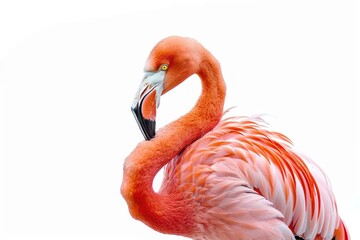 Flamingo isolated on white background