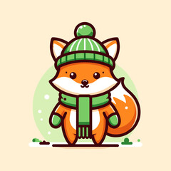 Playful Fox Dressed for Winter Adventure