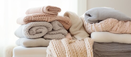 A heap of linens and wool, stacked high for comfort