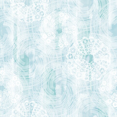 Seamless vector pattern with sea urchins on blue watercolor.  Nature art background.  Perfect for design templates, wallpaper, wrapping,print,  fabric and textile.