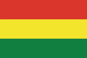 Obraz premium Flag of Bolivia. Bolivian flag, horizontal tricolor: red, yellow, green. Symbol of the Plurinational State of Bolivia.