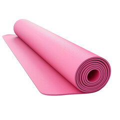 Pink Yoga Mat isolated on transparent background, PNG available