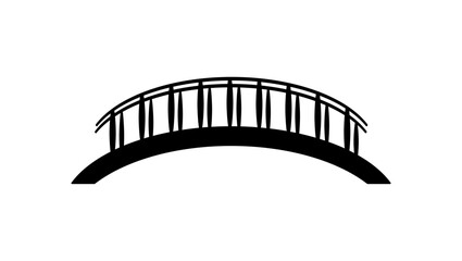 small wood bridge , black isolated silhouette