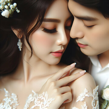 Photo real for Immerse yourself in the romance of a close up wedding theme Concept Let every glance1