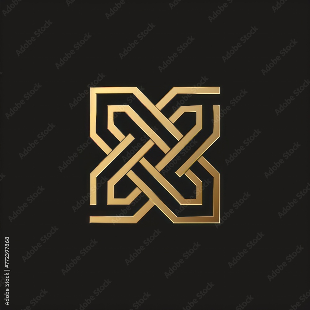 Poster an elegant golden infinite loop symbol radiates luxury and sophistication against a deep black backg