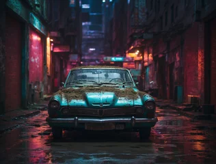 Zelfklevend Fotobehang car in the night © Olivia