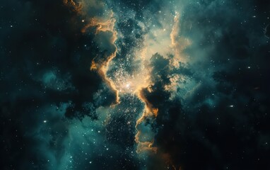 Fototapeta na wymiar cinematic still of nebula in space