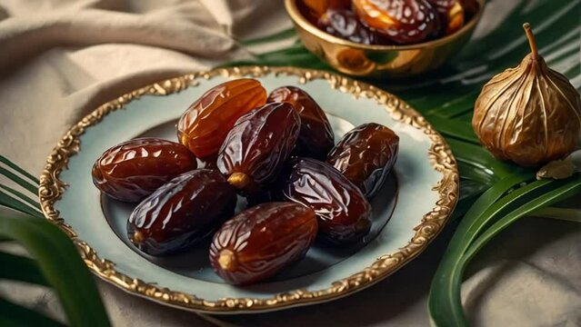 delicious    natural  dates on the table