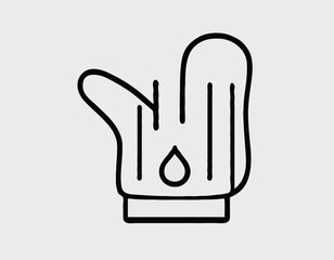 Oven Mitt Icon on Transparent Background
